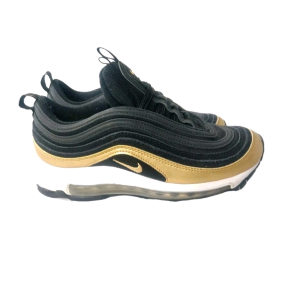 Nike Air Max 97 Size Size Y~Youth Sneakers Black Metallic Gold